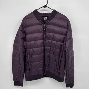 32 Degrees Heat Mens Lightweight Down Puffer Bomber Jacket Plum Purple Size L
